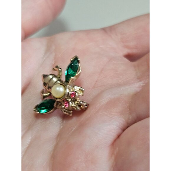 Gold tone vintage bee brooch - Picture 2 of 9